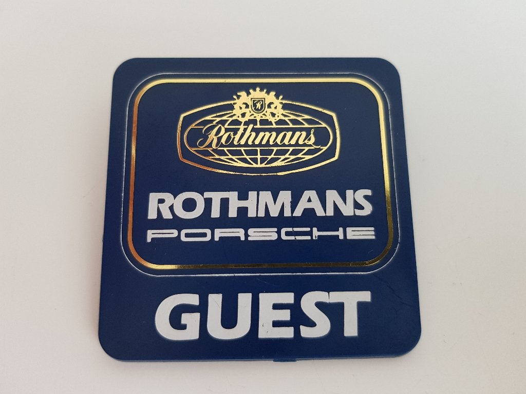 Porsche - 956 Rothmans Guest Paddock Hospitality Badge, Ophalen of Verzenden, Auto's
