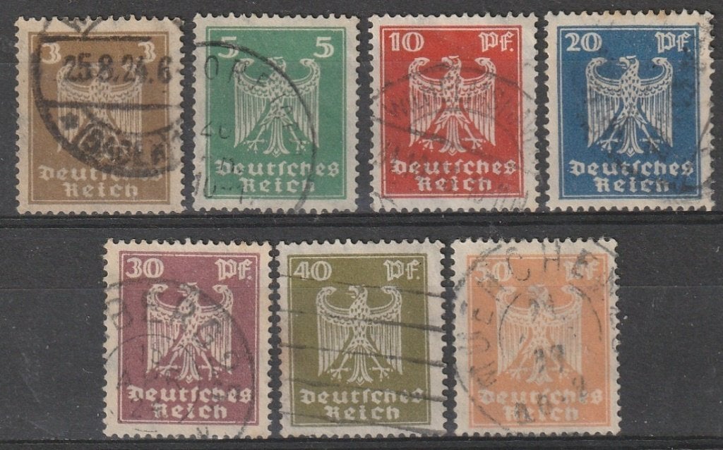 Rijk 1924 355/361 Rijksadelaar, Gest, Postzegels en Munten, Ophalen of Verzenden, Overige periodes, Gestempeld