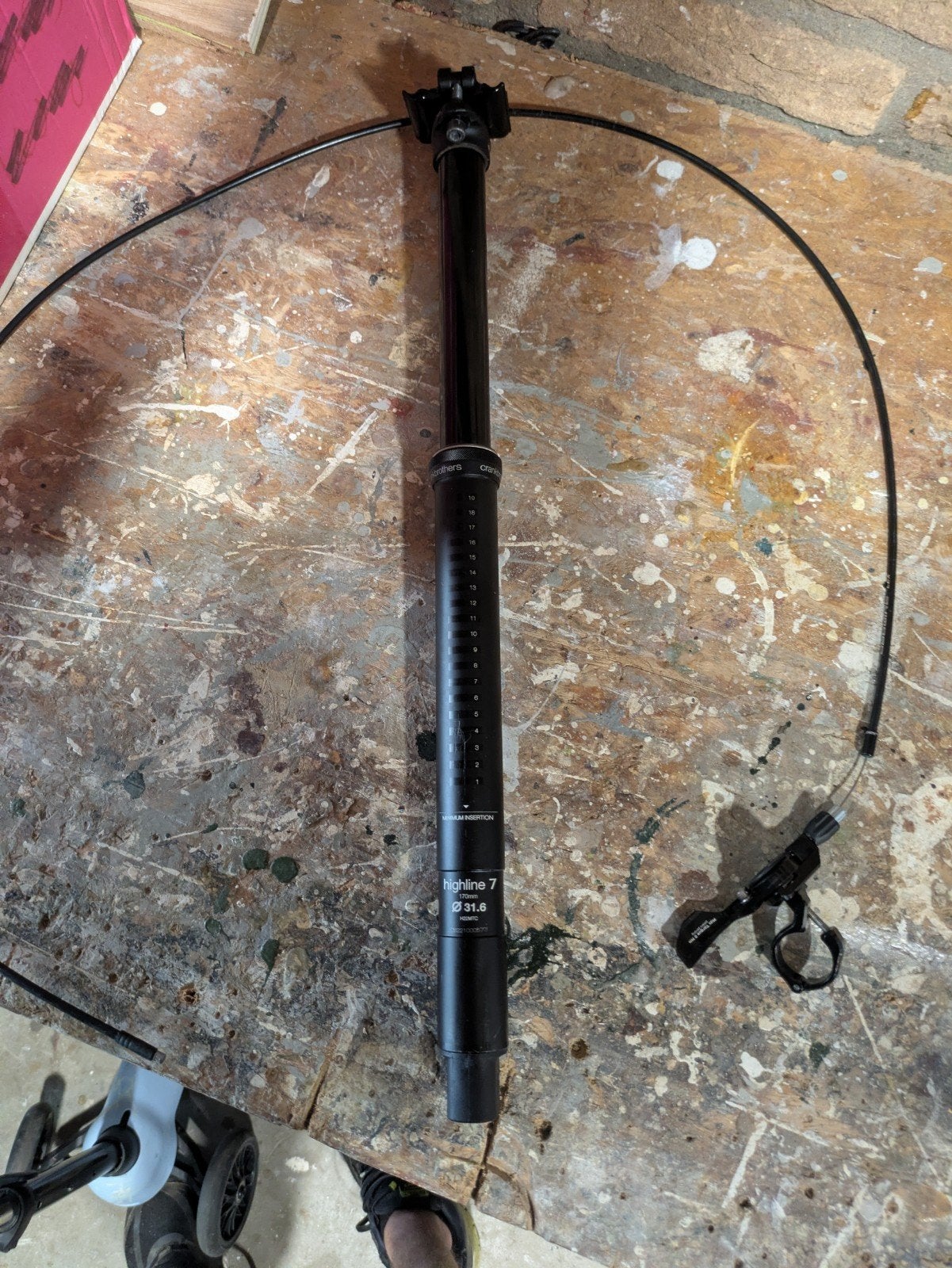 Crankbrother highline 7 dropperpost & wolftooth remote, Ophalen of Verzenden, Gebruikt