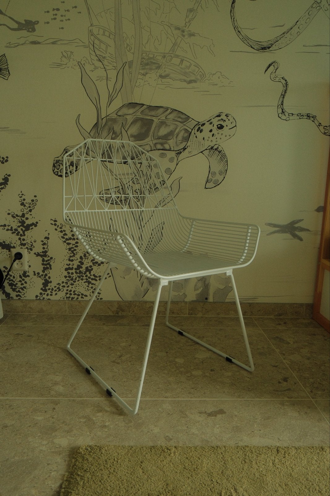 Knoll Bertoia Diamond Chair stijl stoel (draadstoel), Ophalen, Wit, Zo goed als nieuw, Metaal