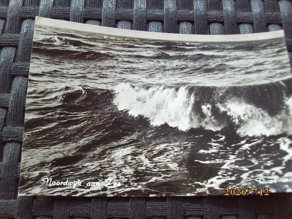 Noordwijk aan Zee Ruwe zee 1961, Ophalen of Verzenden, 1960 tot 1980, Gelopen, Zuid-Holland