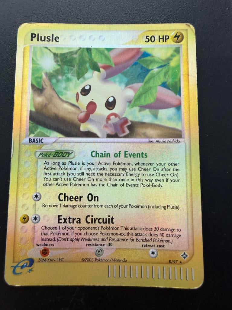 Plusle Pokémon Kaart 2003 - Chain of Events 50 HP, Ophalen of Verzenden, Gebruikt, Losse kaart