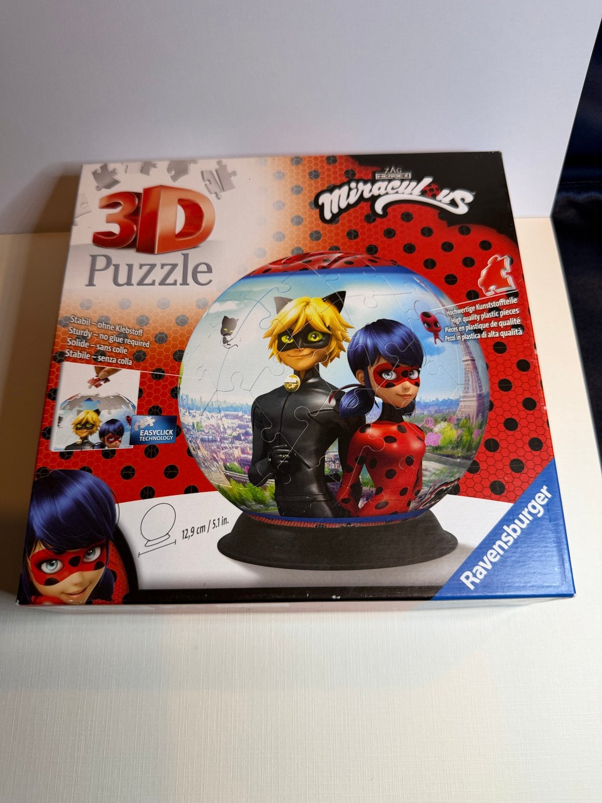 Ravensburger 3D Puzzelbal Miraculous 72 stukjes, Ophalen of Verzenden, Meer dan 50 stukjes, Zo goed als nieuw, 6 jaar of ouder