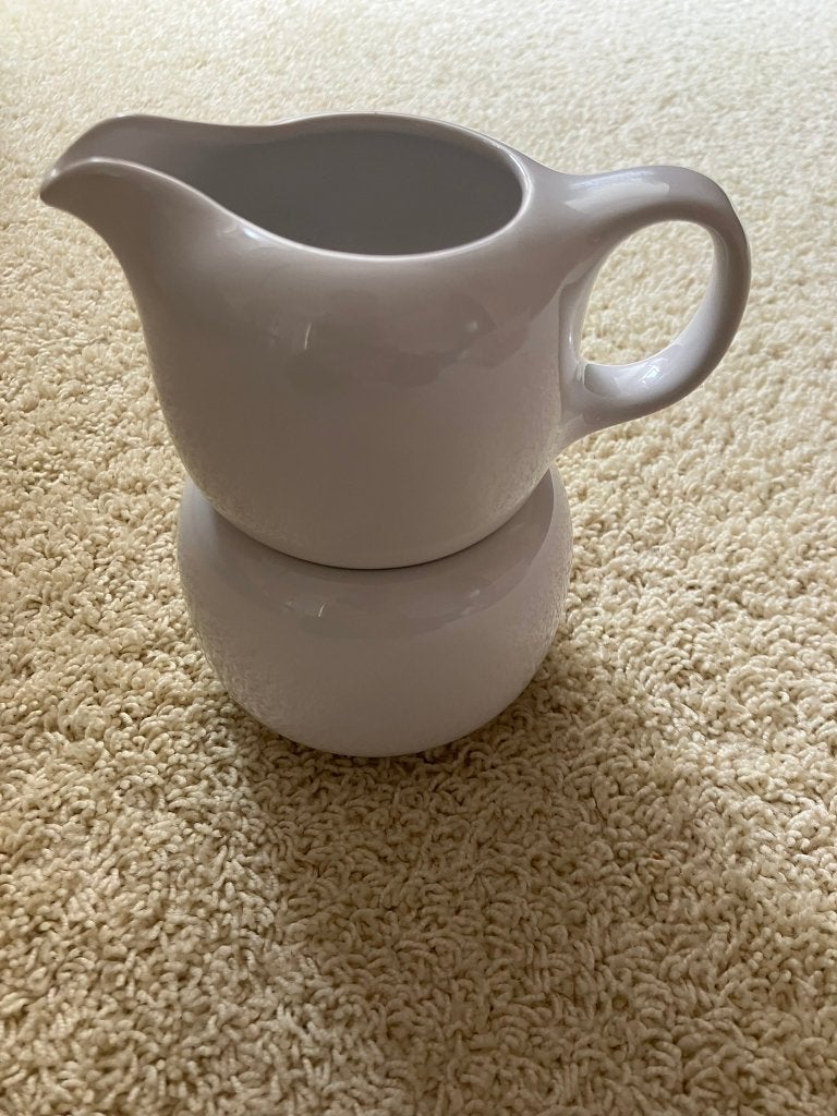 Vintage witte melkkom / melkkannetje en suikerpot, Huis en Inrichting, Keuken | Servies, Overige typen, Ophalen of Verzenden, Zo goed als nieuw