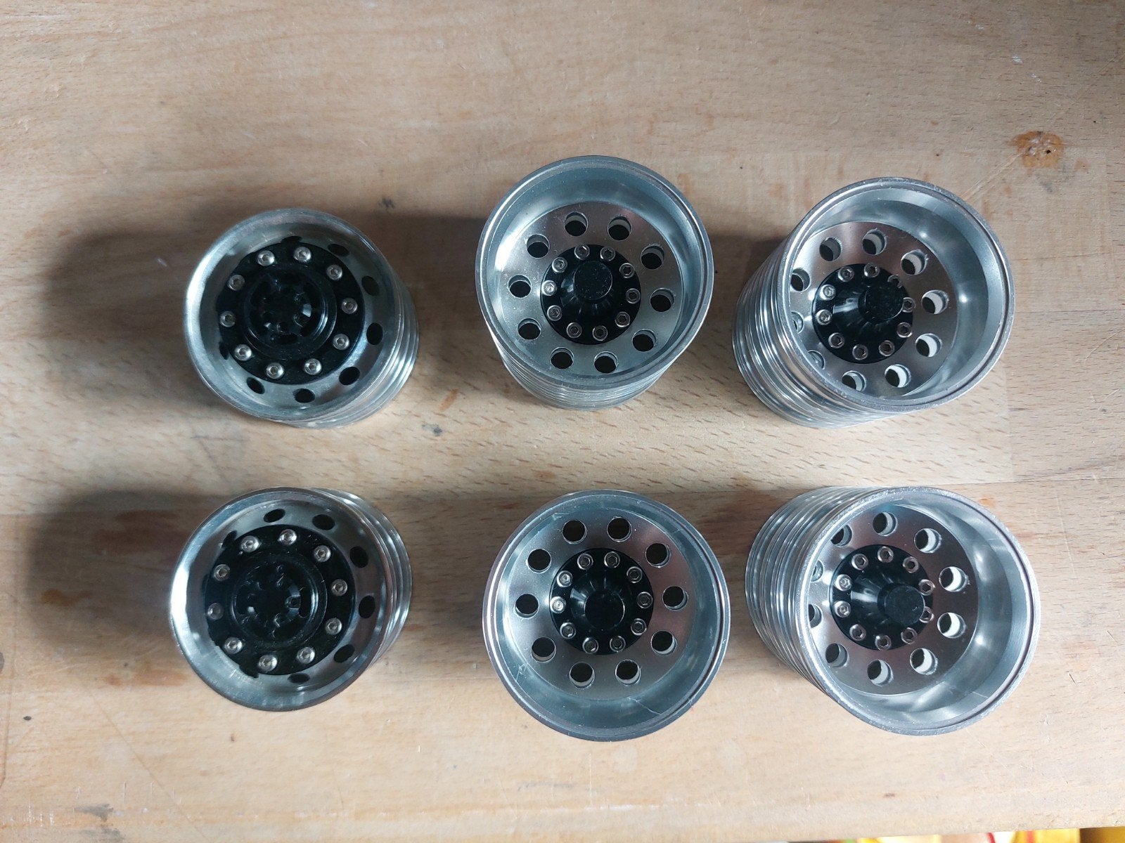 Aluminium velgen voor een tamiya truck 1/14, Elektro, Schaal 1:14, Ophalen of Verzenden, Zo goed als nieuw