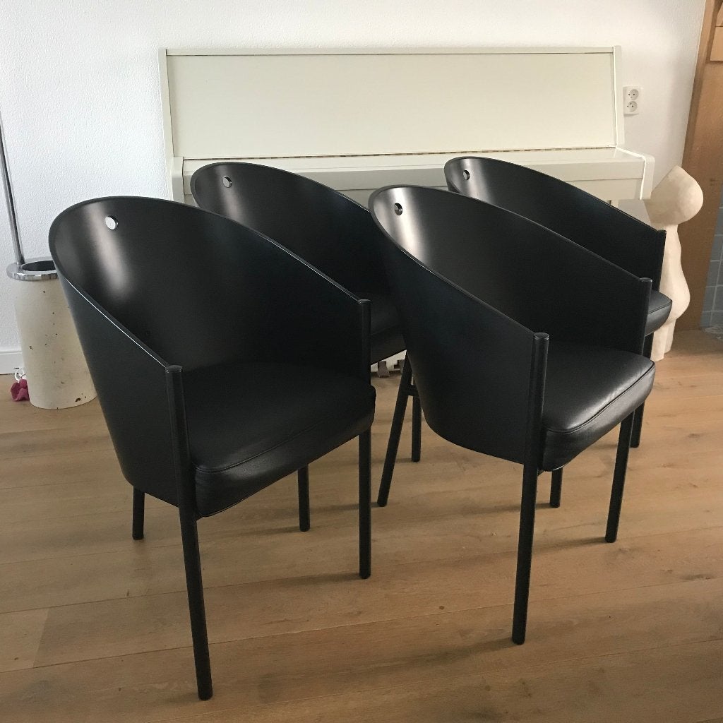 Set 4 IZGS Driade Starck Aleph De Costes stoel design zwart, Zwart, Ophalen of Verzenden, Zo goed als nieuw, Nvt
