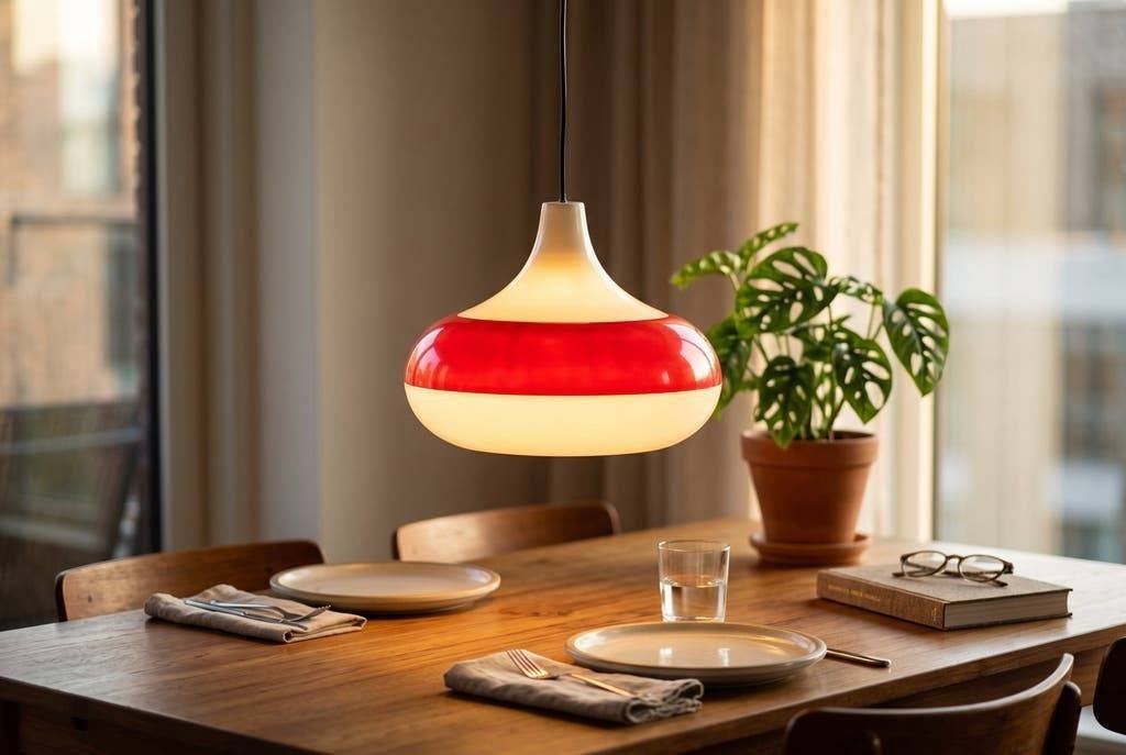 Vintage glazen UFO space age luster / hanglamp, Ophalen