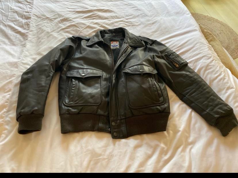 Leren bomber  jack, Kleding | Heren, Jassen | Winter, Ophalen of Verzenden, Zo goed als nieuw