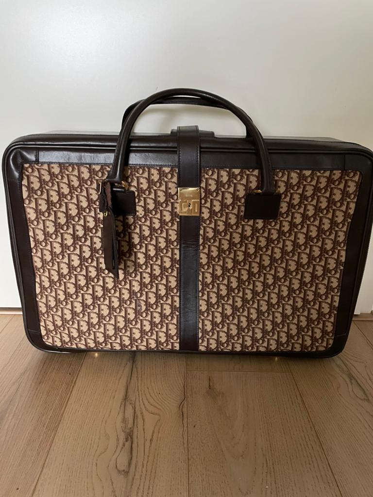 Prachtige Christian Dior vintage koffer reistas ZGAN, 40 tot 60 cm, Bruin, Minder dan 35 cm, Ophalen of Verzenden