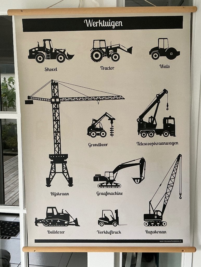 Schoolplaat Werktuigen v.Little&Pure nederlands/engels, Ophalen of Verzenden, Zo goed als nieuw, Overige merken, Wanddecoratie