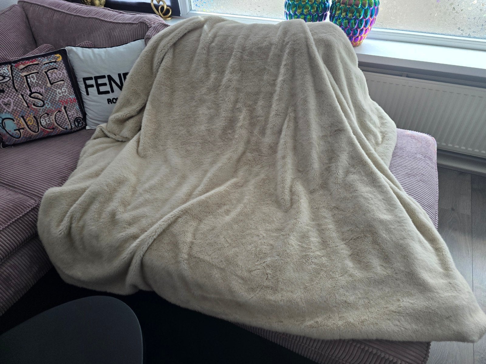 Fluffy Crèmekleurige Deken - Heerlijk Warm voor de Winter, Ophalen of Verzenden