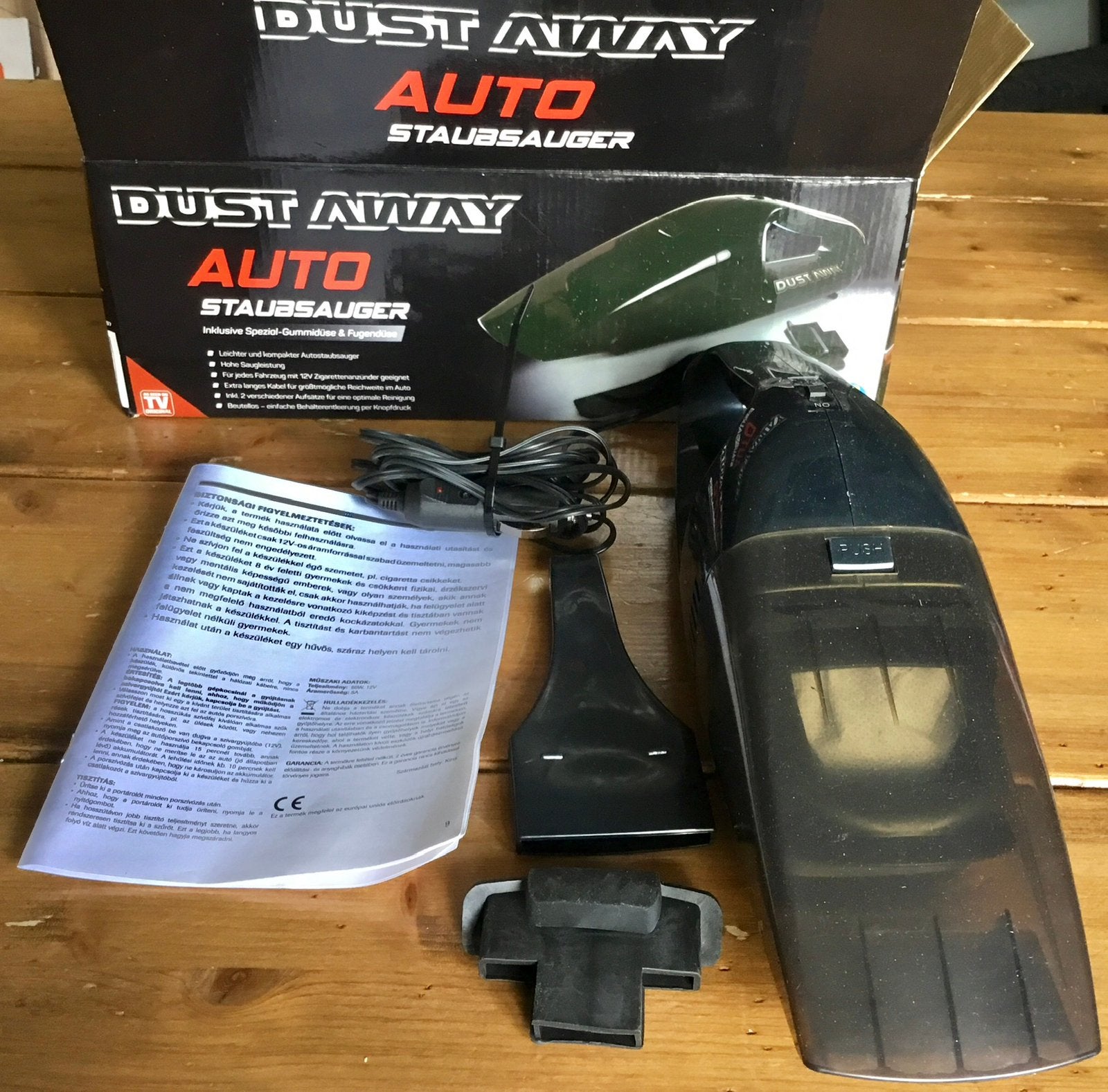 DUST AWAY LICHTE EN COMPACTE AUTOSTOFZUIGER, Ophalen of Verzenden, Gebruikt