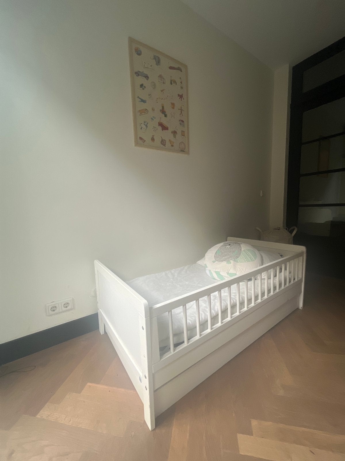 Wit kinderbed Petit Amélie, Ophalen, Gebruikt, 70 tot 85 cm, 140 tot 160 cm