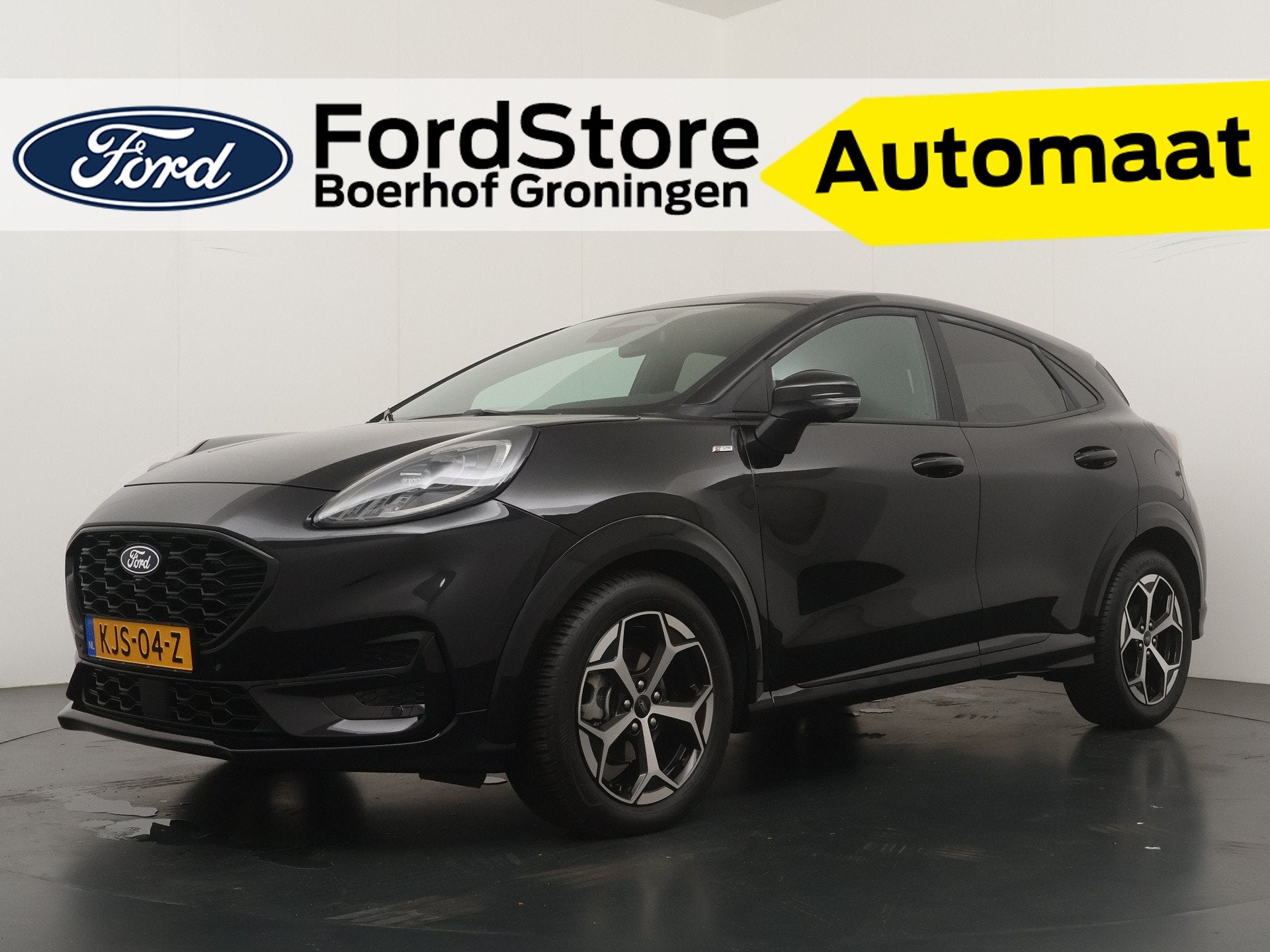 Ford Puma EcoBoost Hybrid 125 pk ST-Line | Trekhaak | Winter, 12 maanden, Zwart, 1226 kg, Zwart