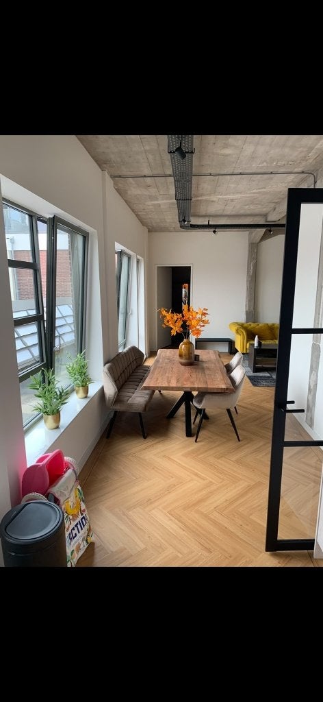 Complete Eetkamerset: Boomstamtafel, Bank & 2 Stoelen, Huis en Inrichting, Ophalen, Gebruikt, Modern, Minder dan 4 stoelen