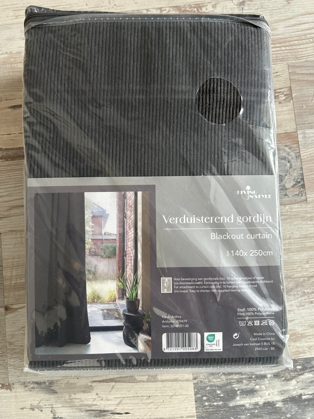 Verduisterend gordijn antraciet 140x250cm 2 stuks, Overige merken, Nieuw, Ophalen of Verzenden, Gordijn
