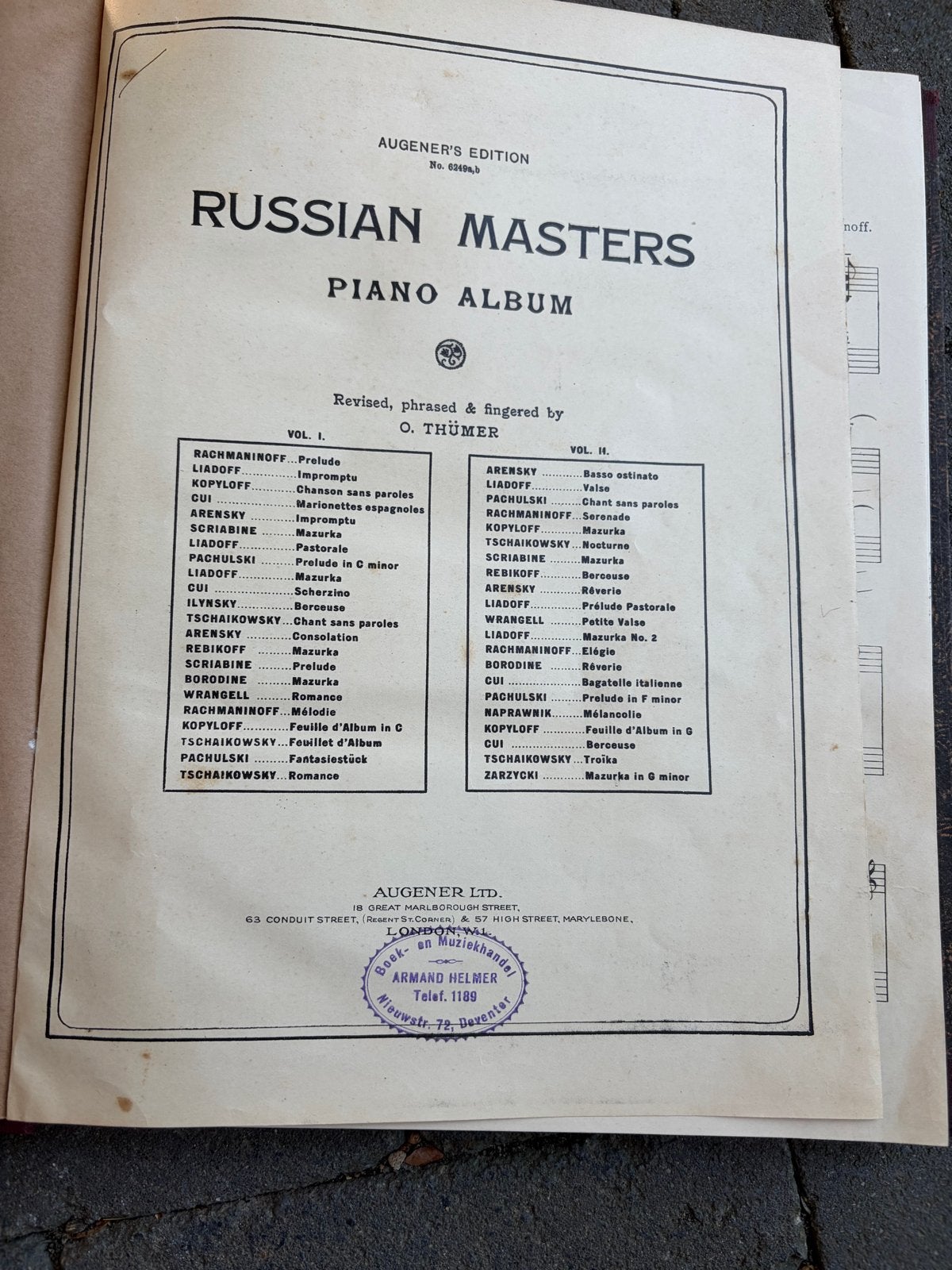 Russian Masters Piano Album - O. Thumer, Muziek en Instrumenten, Gebruikt, Klassiek, Ophalen of Verzenden, Thema