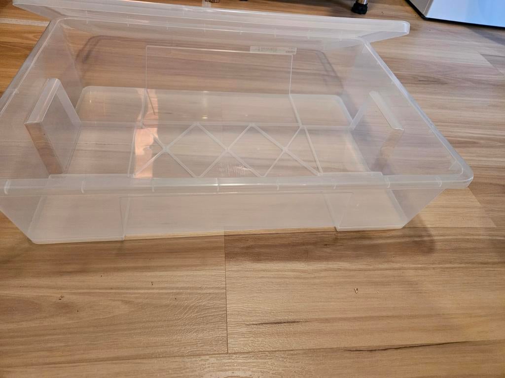 Grote plastic opbergbak met deksel - 18x56x78 cm, Ophalen, Gebruikt, 40 tot 60 cm, 75 tot 100 cm