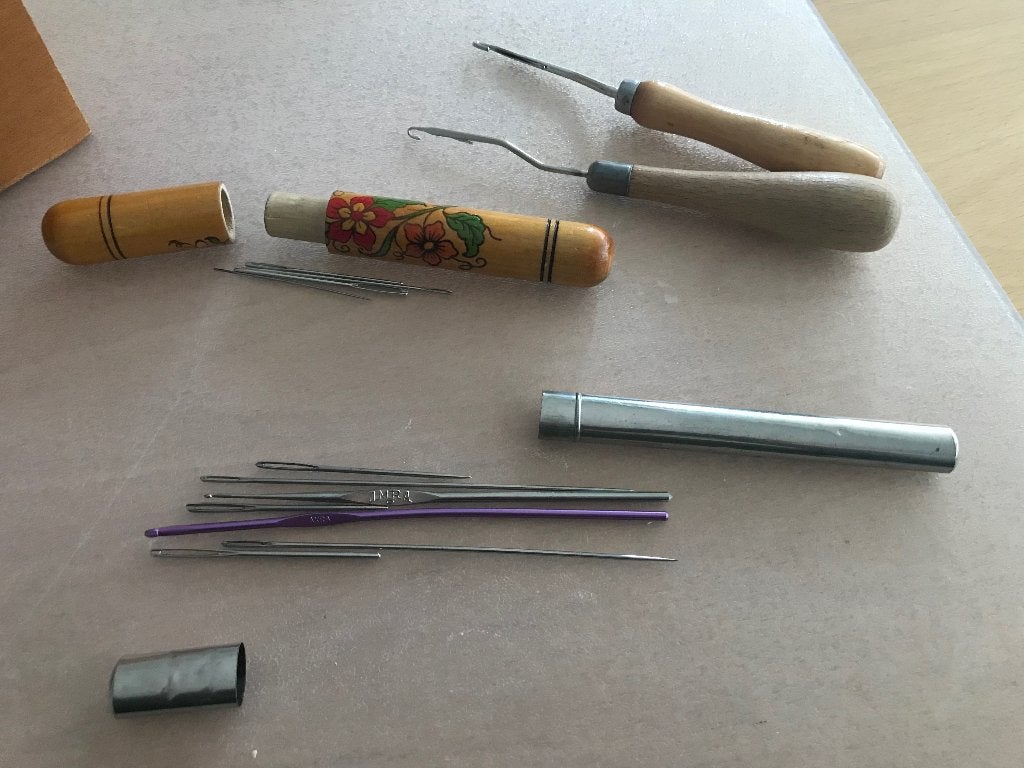 Haaknaalden en breinaalden set met houten handva, Hobby en Vrije tijd, Ophalen of Verzenden, Gebruikt, Haken, Naald