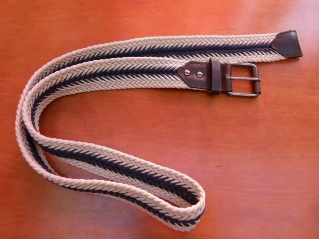 Ceintuur blauw wit 110 cm, Overige kleuren, Zo goed als nieuw, Riem of Ceintuur, 105 tot 115 cm