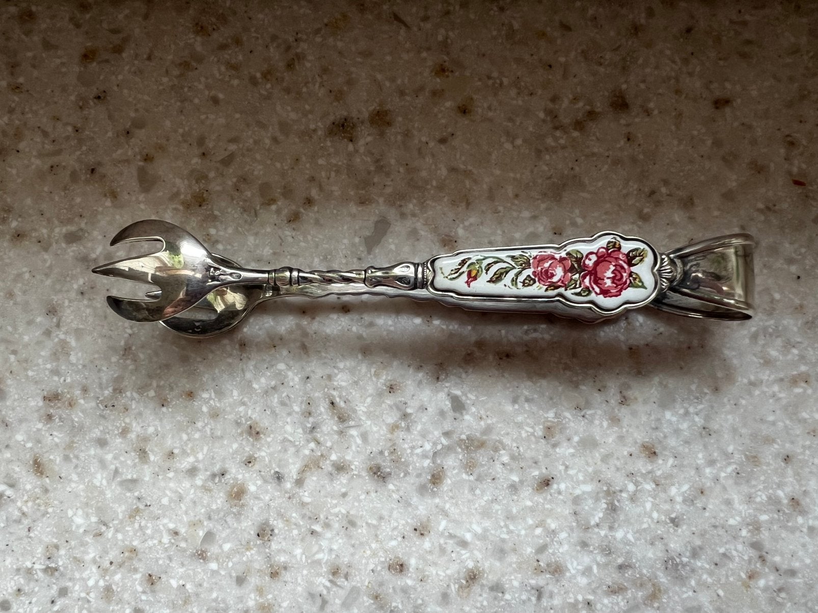Suikertang zwaar verzilverd past bij Lavender Rose Royal Alb, Verzenden