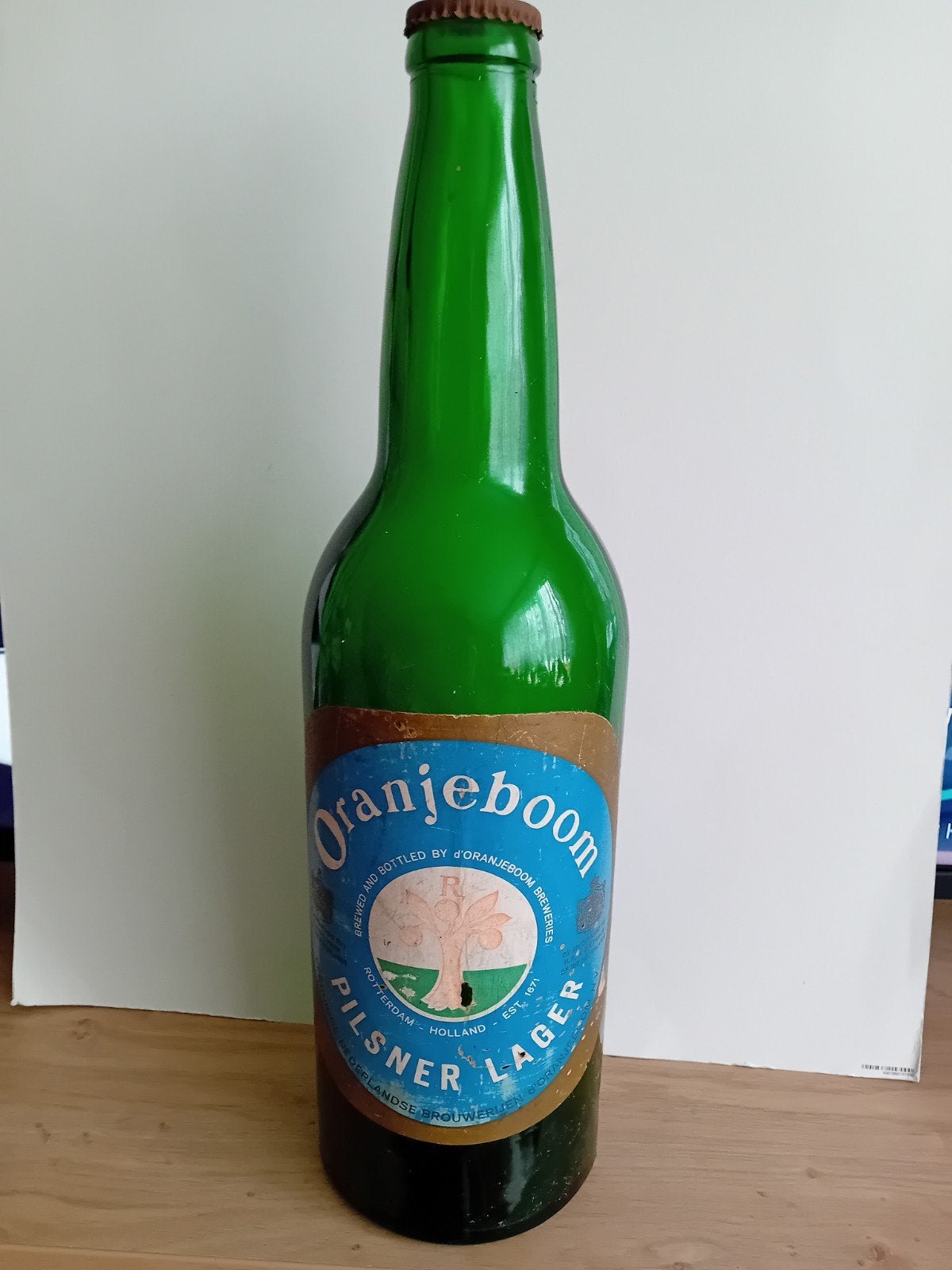 Grote Oranjeboom fles hij is 46 cm hoog, Ophalen of Verzenden, Gebruikt, Flesje(s), Oranjeboom