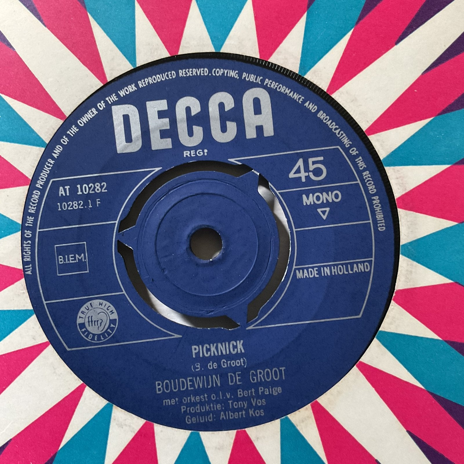 Boudewijn de groot - picknick, Cd's en Dvd's, Vinyl Singles, Ophalen of Verzenden, Gebruikt