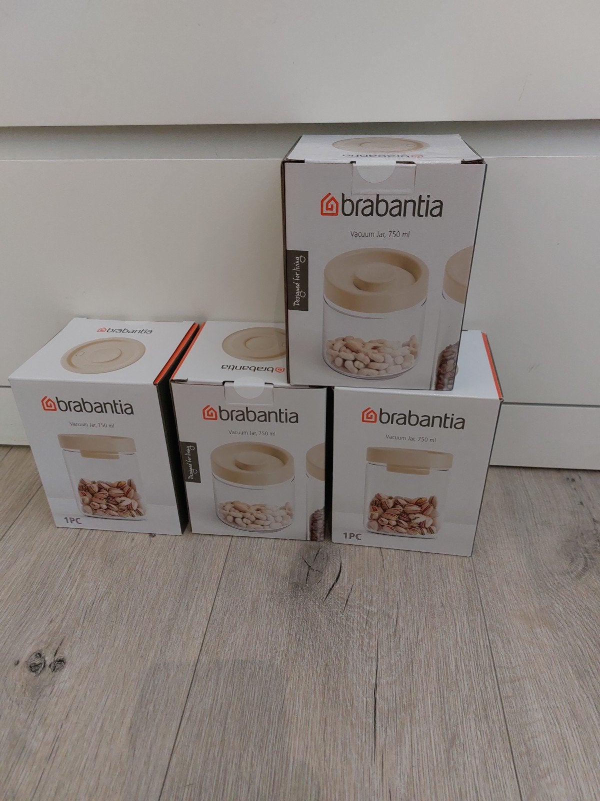 Brabantia Voorraadpotten - Vacuüm Jars 750 ml (4 stuks), Kunststof, Nieuw, Voorraadpot, Brabantia