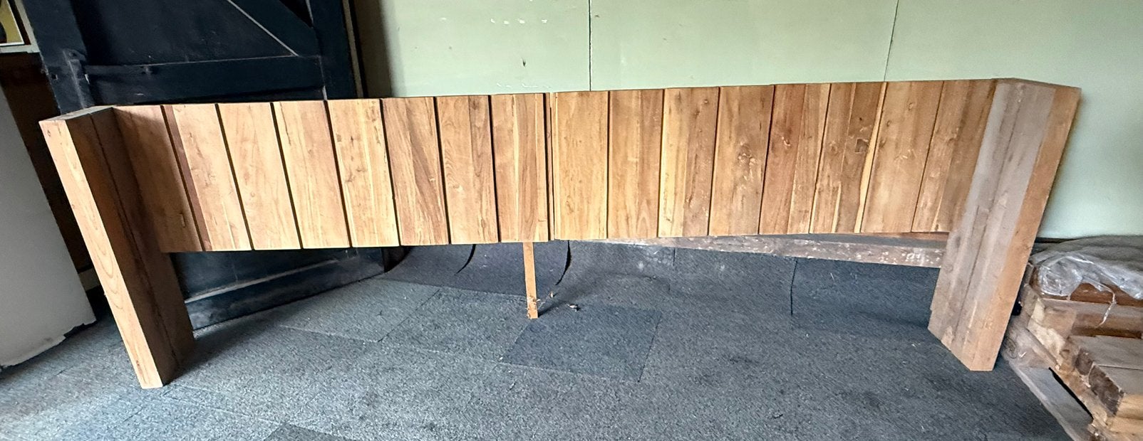 Landelijie stijl Hard houten hoofdbord voor bed, B&B, Ophalen, Bruin, Tweepersoons, Zo goed als nieuw