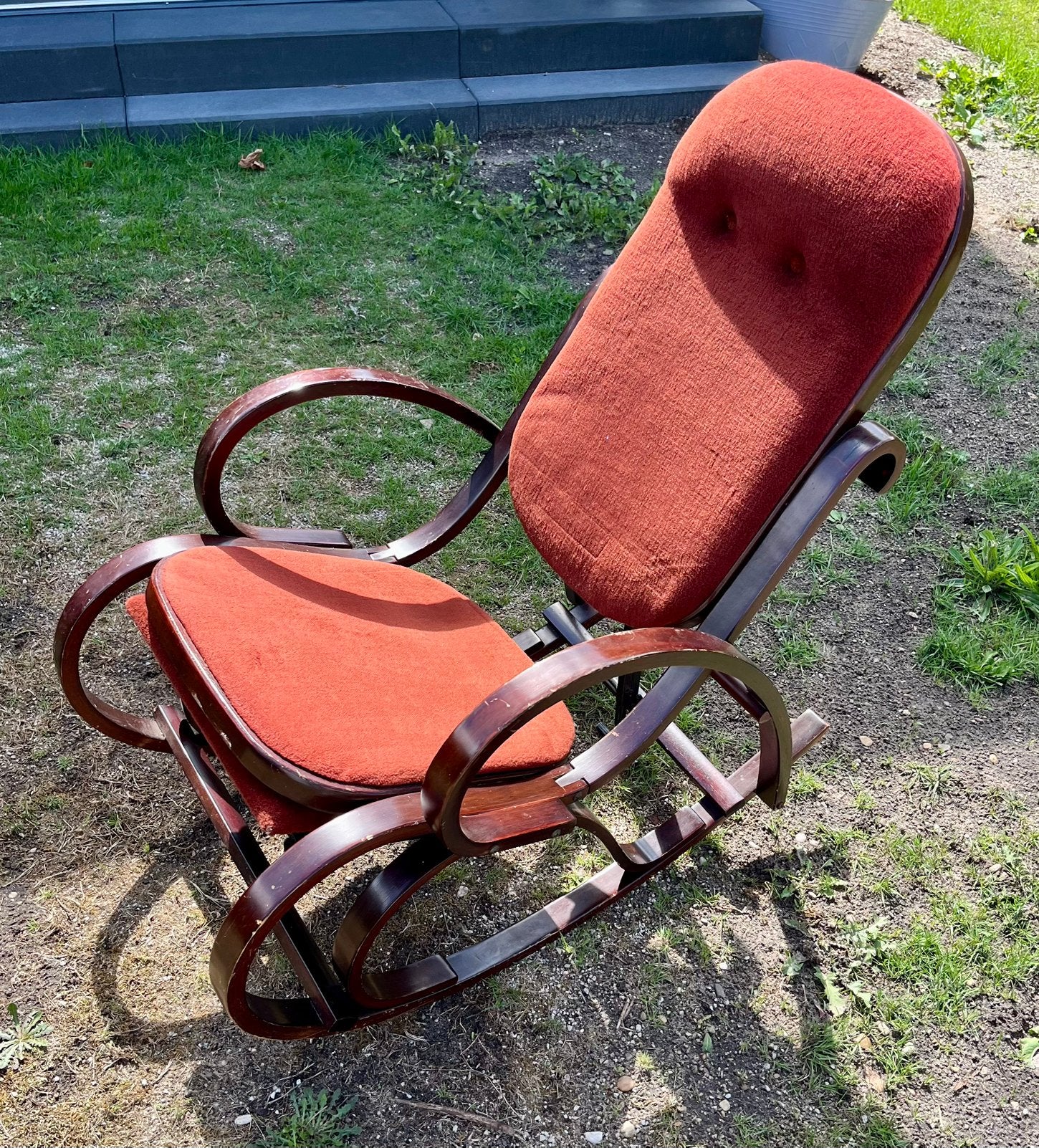 Prachtige vintage Thonet schommelstoel, Ophalen