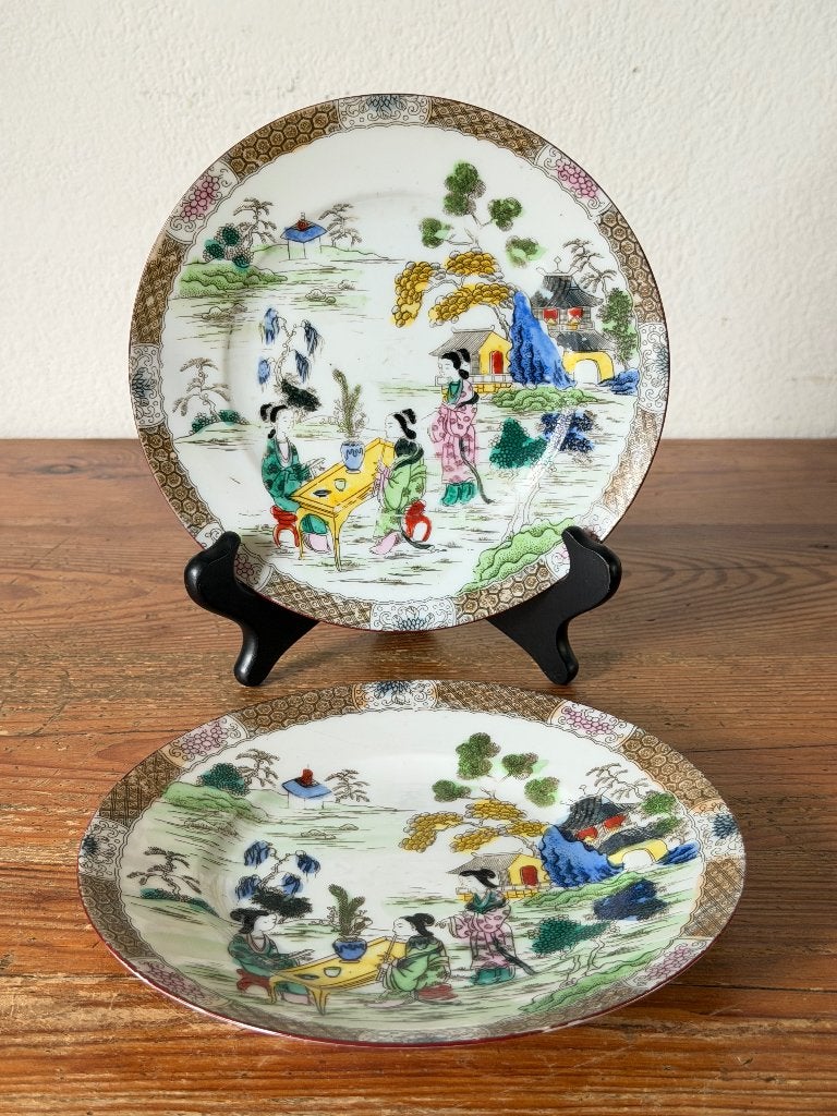 2 Sierborden - Japan / Kutani - eierschaal porselein, Antiek en Kunst, Ophalen of Verzenden