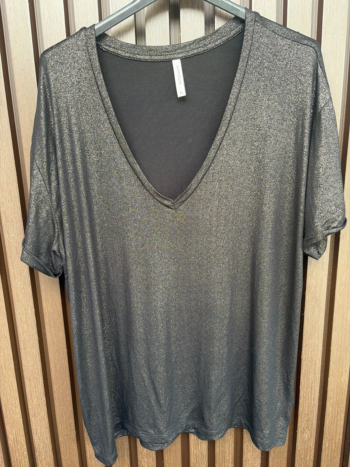 Summum Zwart/Goud Glitter T-shirt Maat XL, Zwart, Maat 46/48 (XL) of groter, Ophalen of Verzenden, Zo goed als nieuw