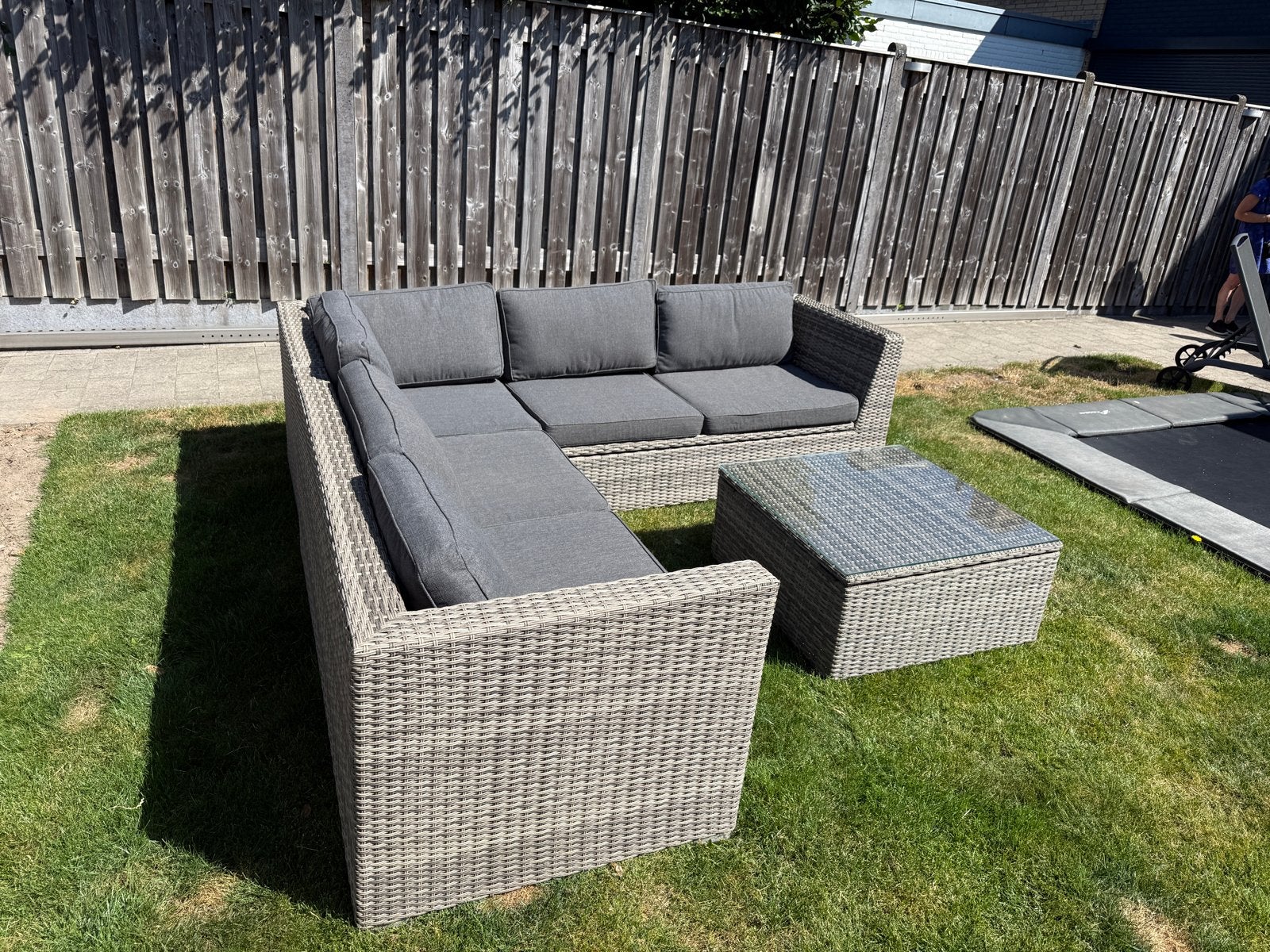 Loungebank aluminium frame 247x247cm - weerbestendig, Ophalen, Gebruikt, Meer dan 8 zitplaatsen, Aluminium