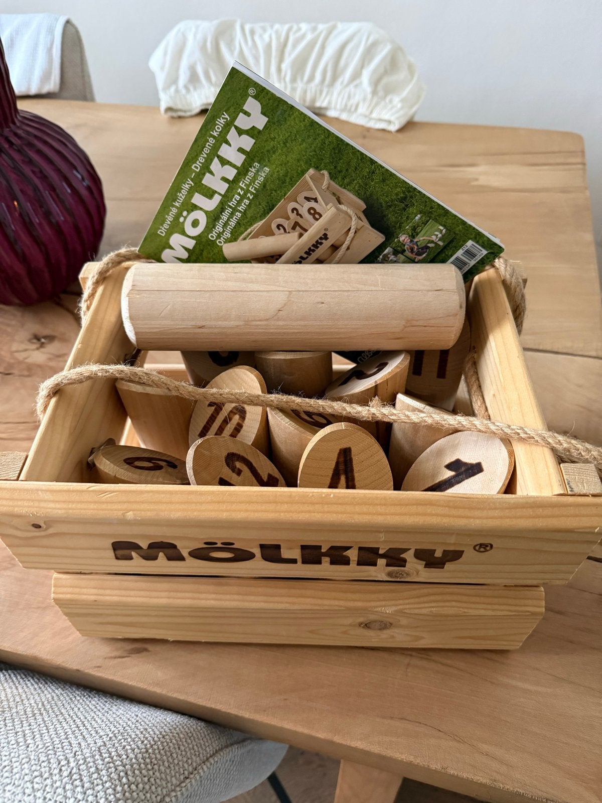 Mölkky: Origineel Fins werpspel in houten kist, Verzenden, Zo goed als nieuw, Jongen of Meisje