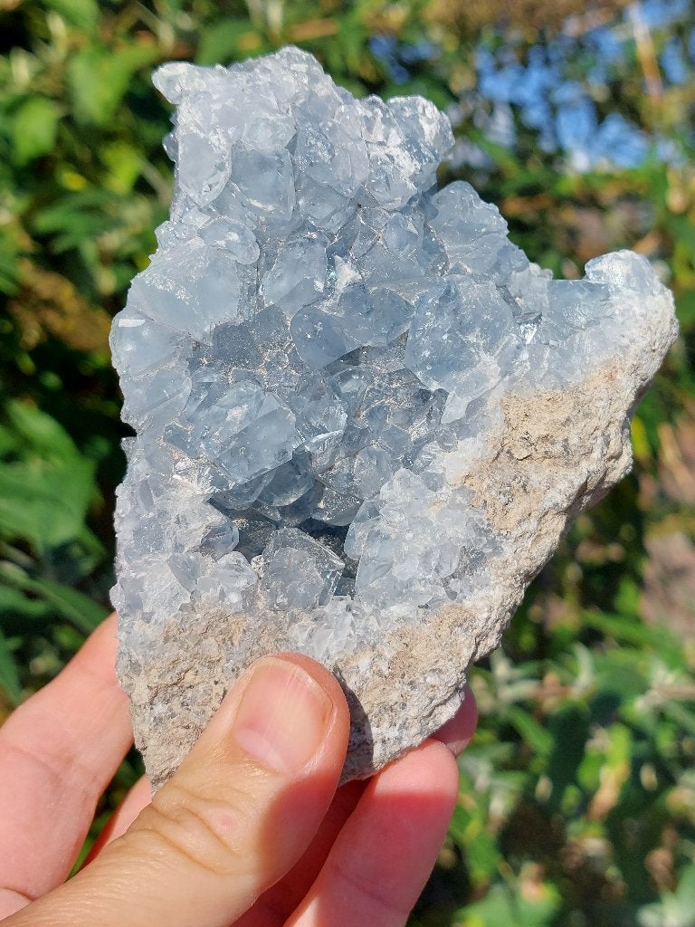 Celestien kristalcluster - 746g - Meditatiesteen, Verzamelen, Mineralen en Fossielen, Ophalen of Verzenden, Mineraal