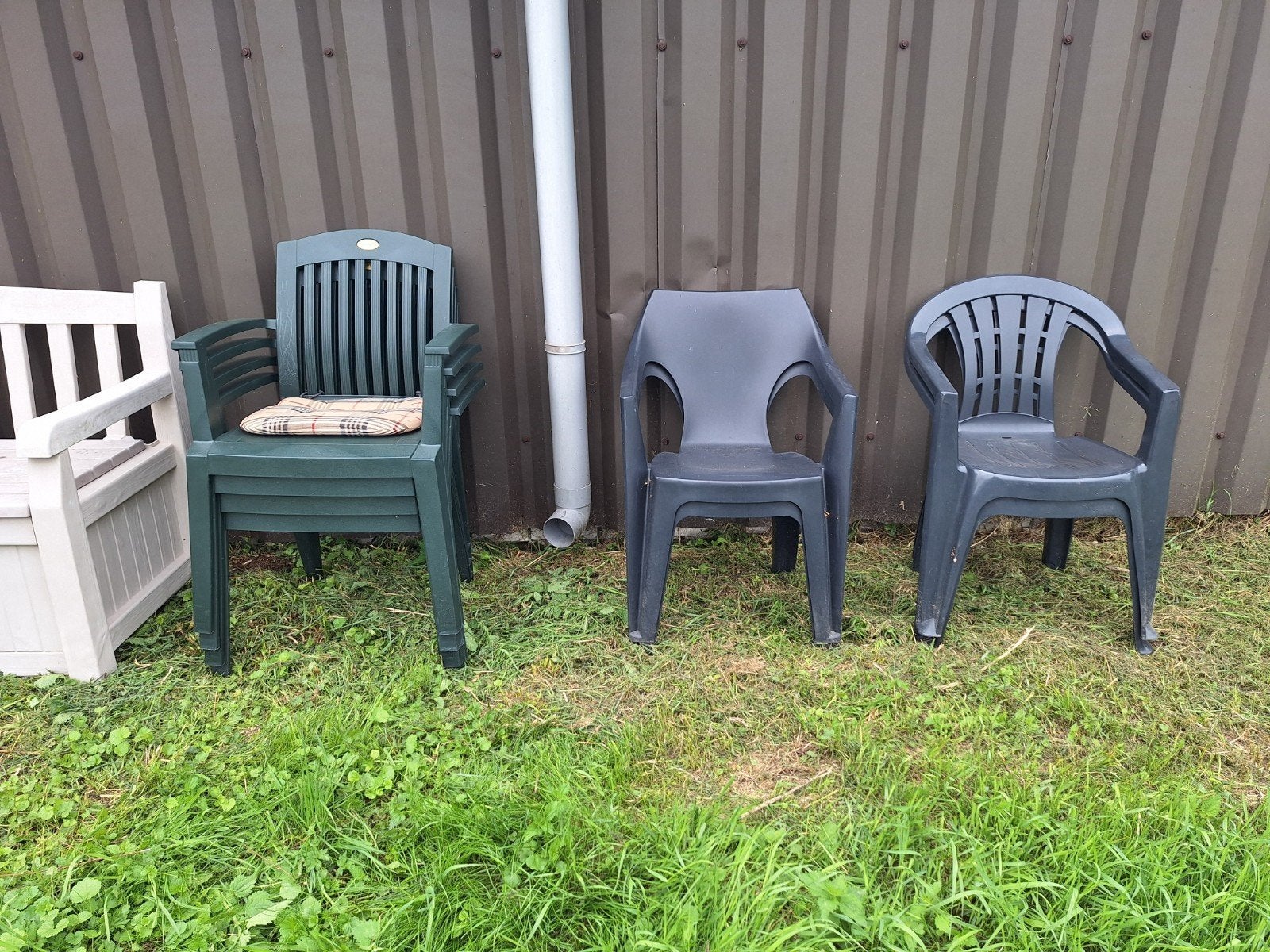 Gratis stapel stoelen kunststof, Tuin en Terras, Ophalen, Gebruikt, Kunststof, Stapelbaar