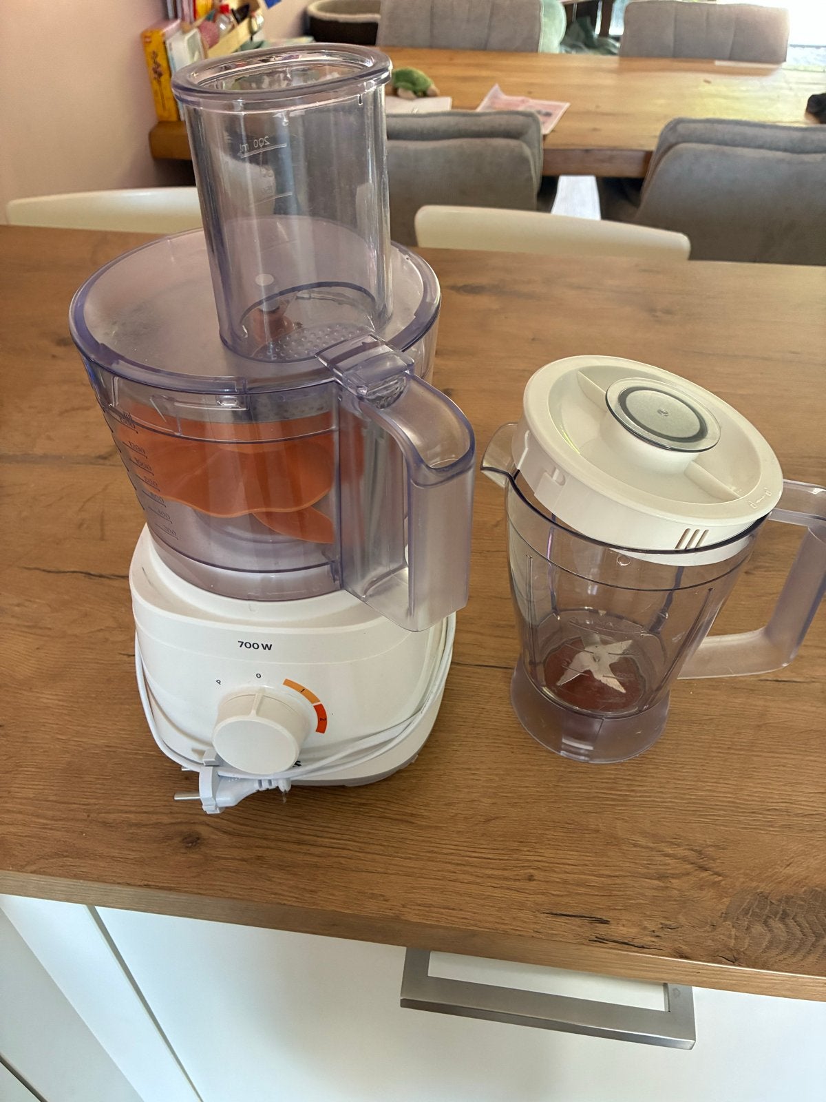 Philips keukenmachine met accessoires, Gebruikt, 2 snelheden, Ophalen of Verzenden, 2 tot 3 liter