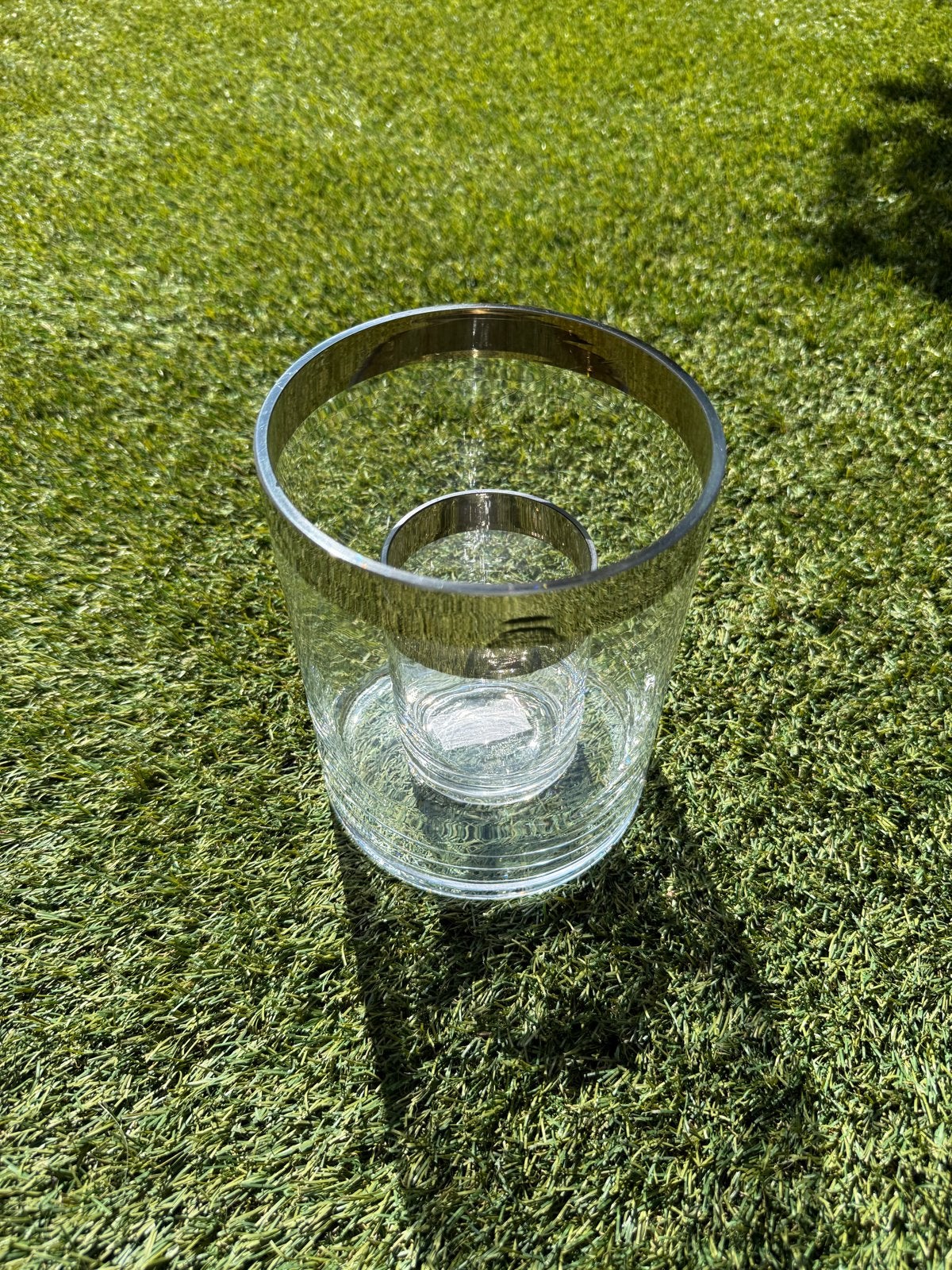 Riviera Maison Double Hurricane S - Glas met zilveren rand, Ophalen of Verzenden, Zo goed als nieuw, Zilver, Glas
