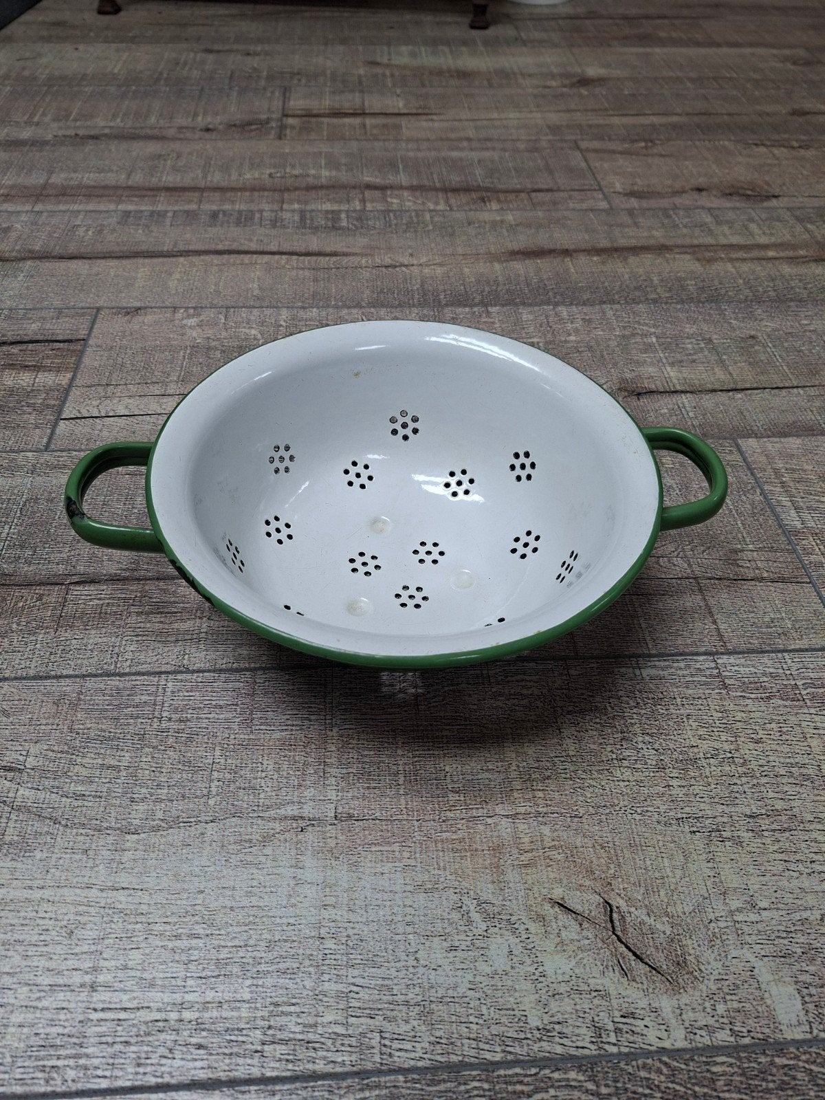 Vintage Groene Emaille Vergiet - Keuken Retro, Antiek en Kunst, Antiek | Emaille, Ophalen of Verzenden