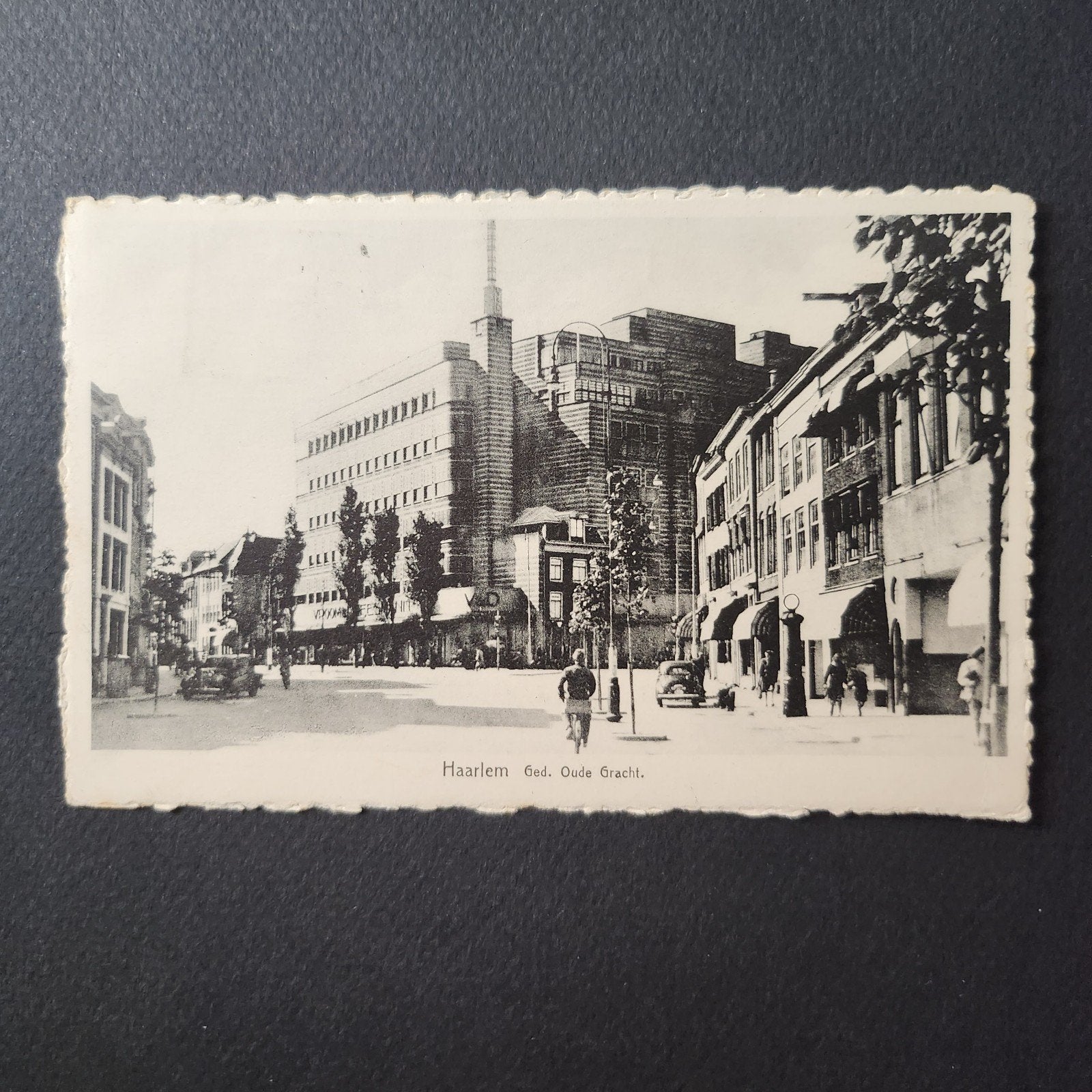 Ansichtkaart Haarlem Gedempte Oude Gracht 1953, Verzenden, 1940 tot 1960, Gelopen, Noord-Holland