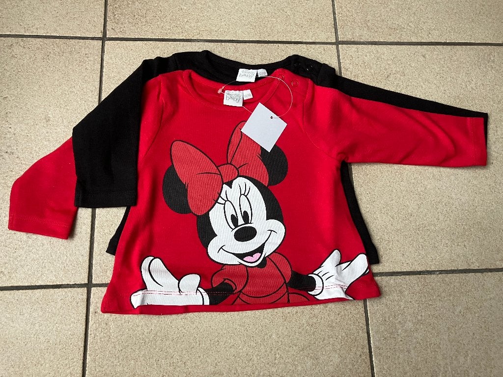 Nieuwe set longsleeves Minnie Mouse - Maat 62 / 68, Ophalen of Verzenden, Nieuw, Meisje, Shirtje of Longsleeve