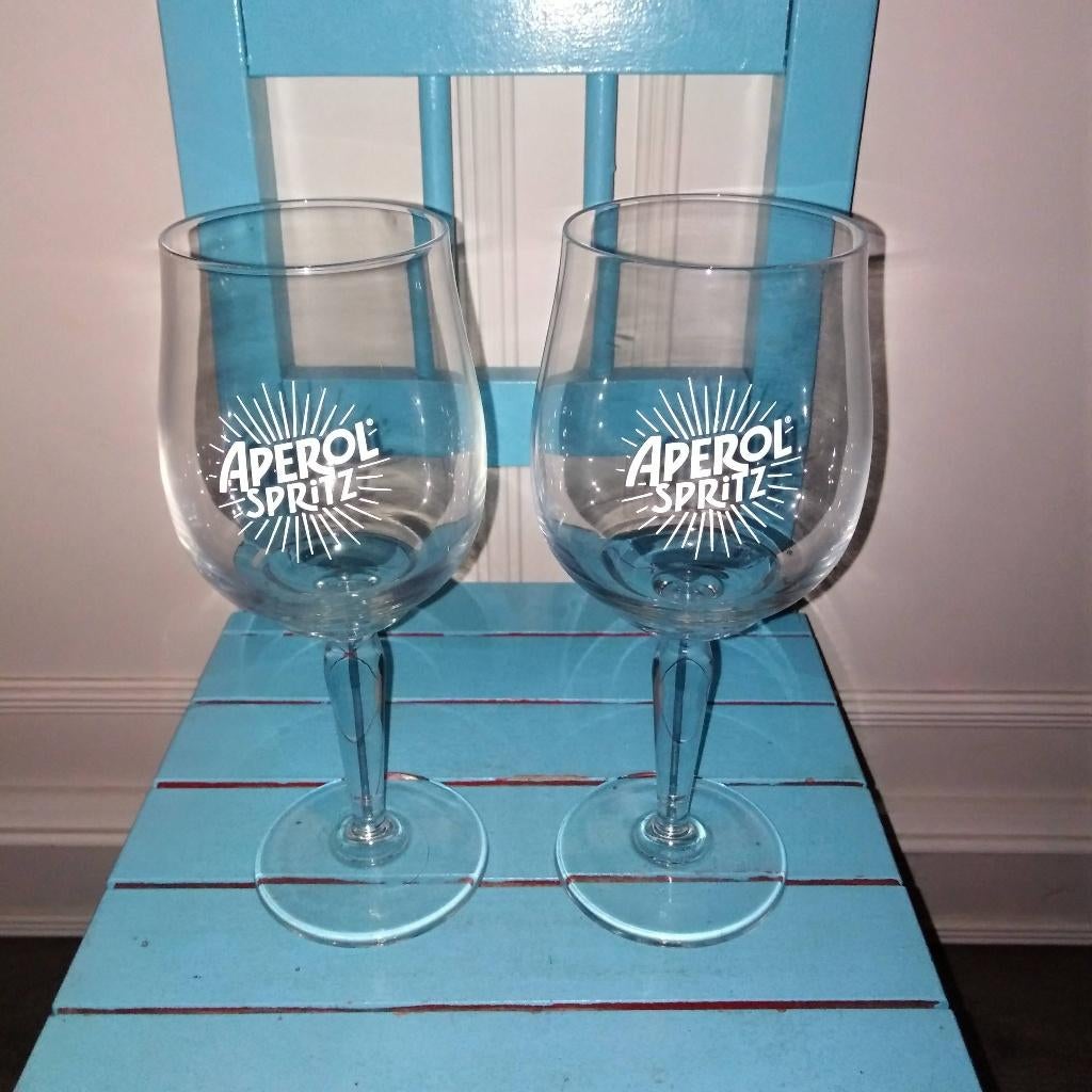 Aperol Spritz glazen 2 stuks Iets verschillend in grootte, Ophalen, Glas of Glazen, Overige stijlen, Glas