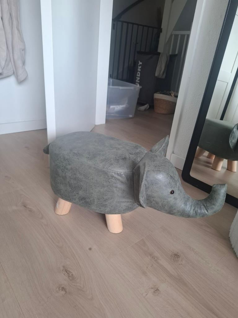 Leuk krukje poef olifant kinderkamer, Ophalen, Minder dan 50 cm, Rond, Minder dan 50 cm