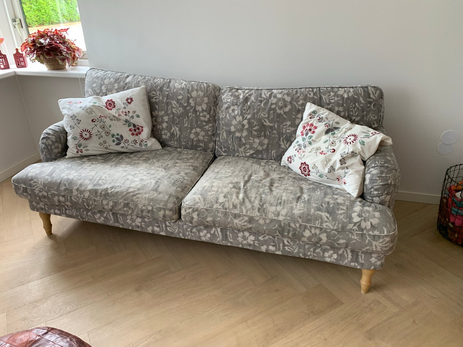 IKEA Stocksund bank 200cm met extra grijze hoes, Ophalen, Gebruikt, Driepersoons, 75 tot 100 cm