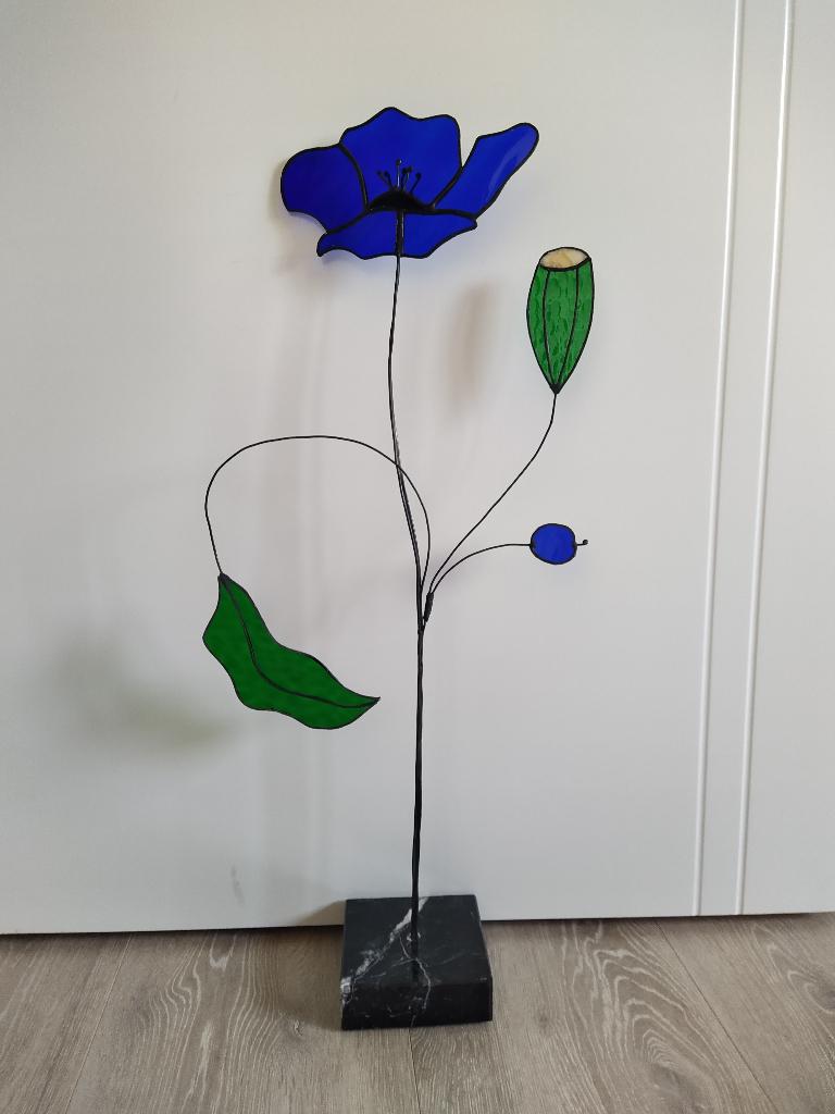 glazen bloem glas in lood, Ophalen
