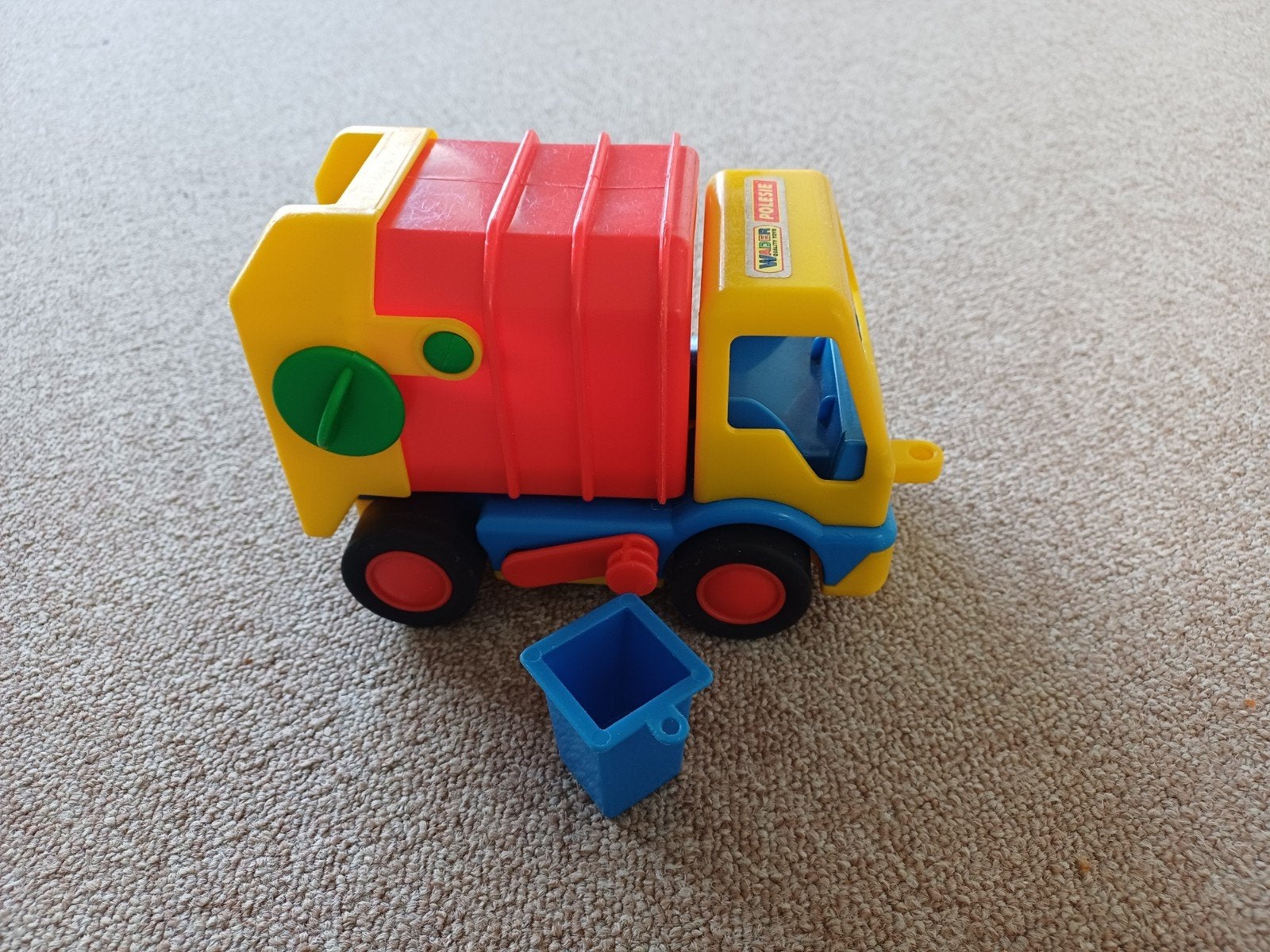 Polesie/ Wader speelgoed vuilniswagen met container, Ophalen, Gebruikt