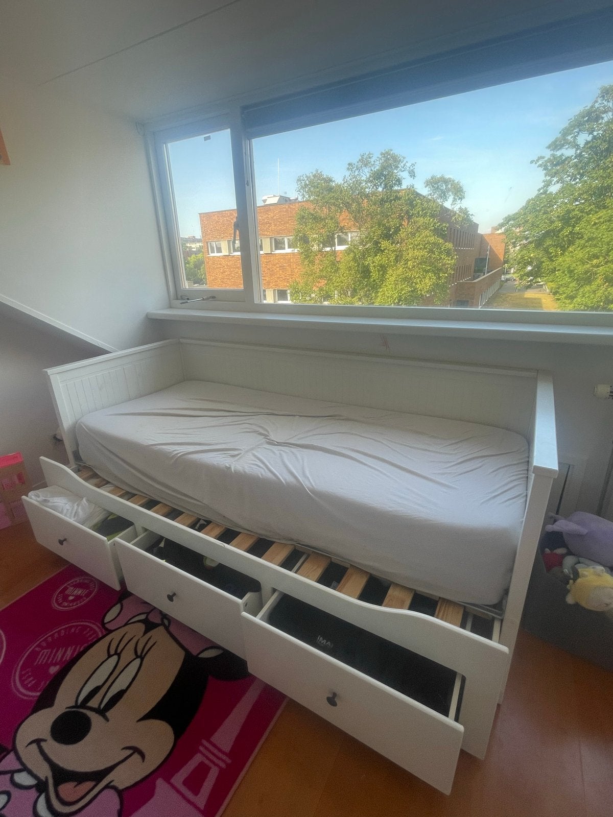 Wit eenpersoonsbed met lades - IKEA Hemnes, Ophalen, Gebruikt, 90 cm, Eenpersoons