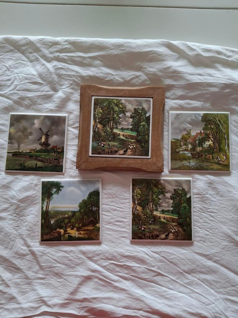 5 tegeltjes.o.a.schapen,molen,koeien., Ophalen of Verzenden