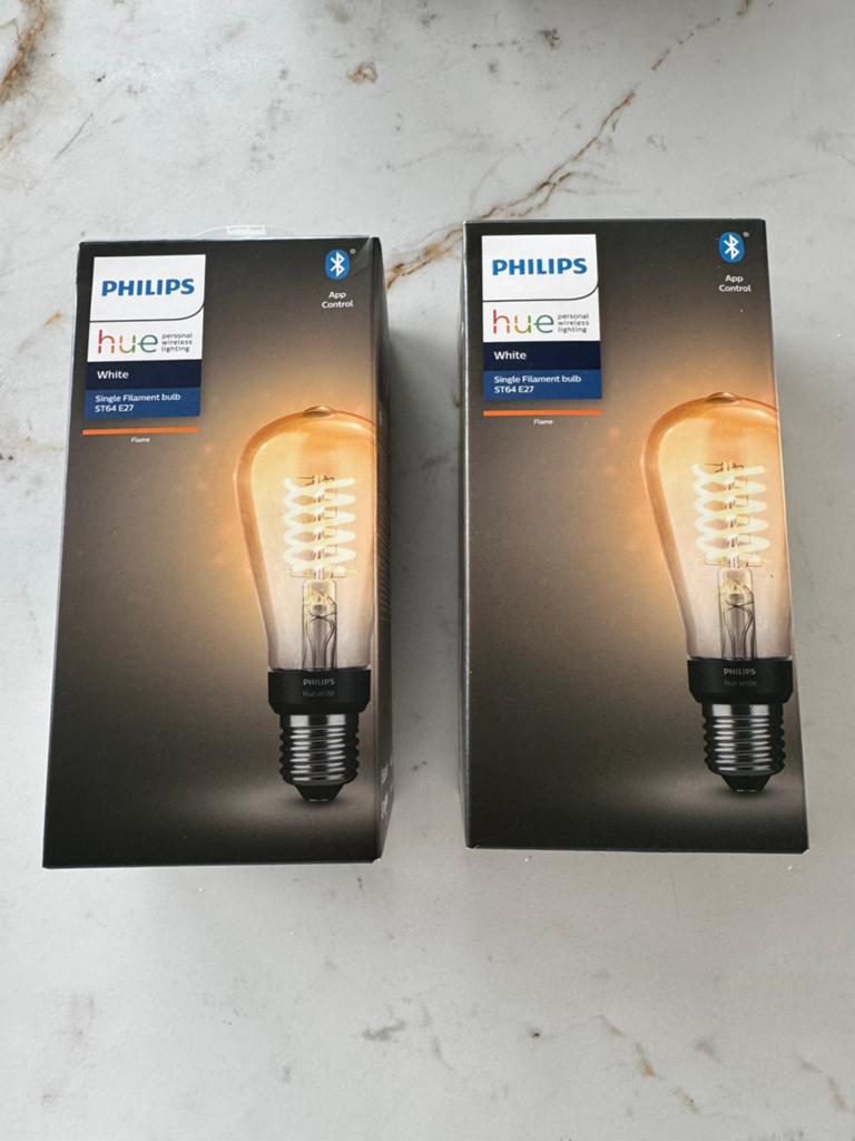 Philips Hue White Filament ST64 E27 - 2 stuks verzegeld, Huis en Inrichting, Lampen | Losse lampen, 30 tot 60 watt, Led-lamp, Nieuw