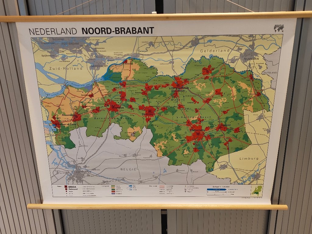 Grote Bosatlas schoolkaart Noord-Brabant – 134 x 94 cm, Ophalen, Aardrijkskunde
